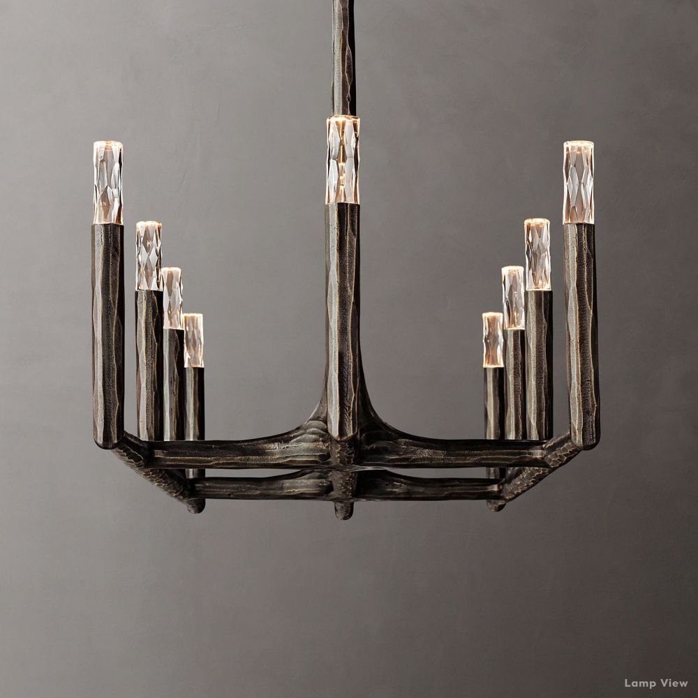 Thaddeus Forged Metal Linear Chandelier 54"