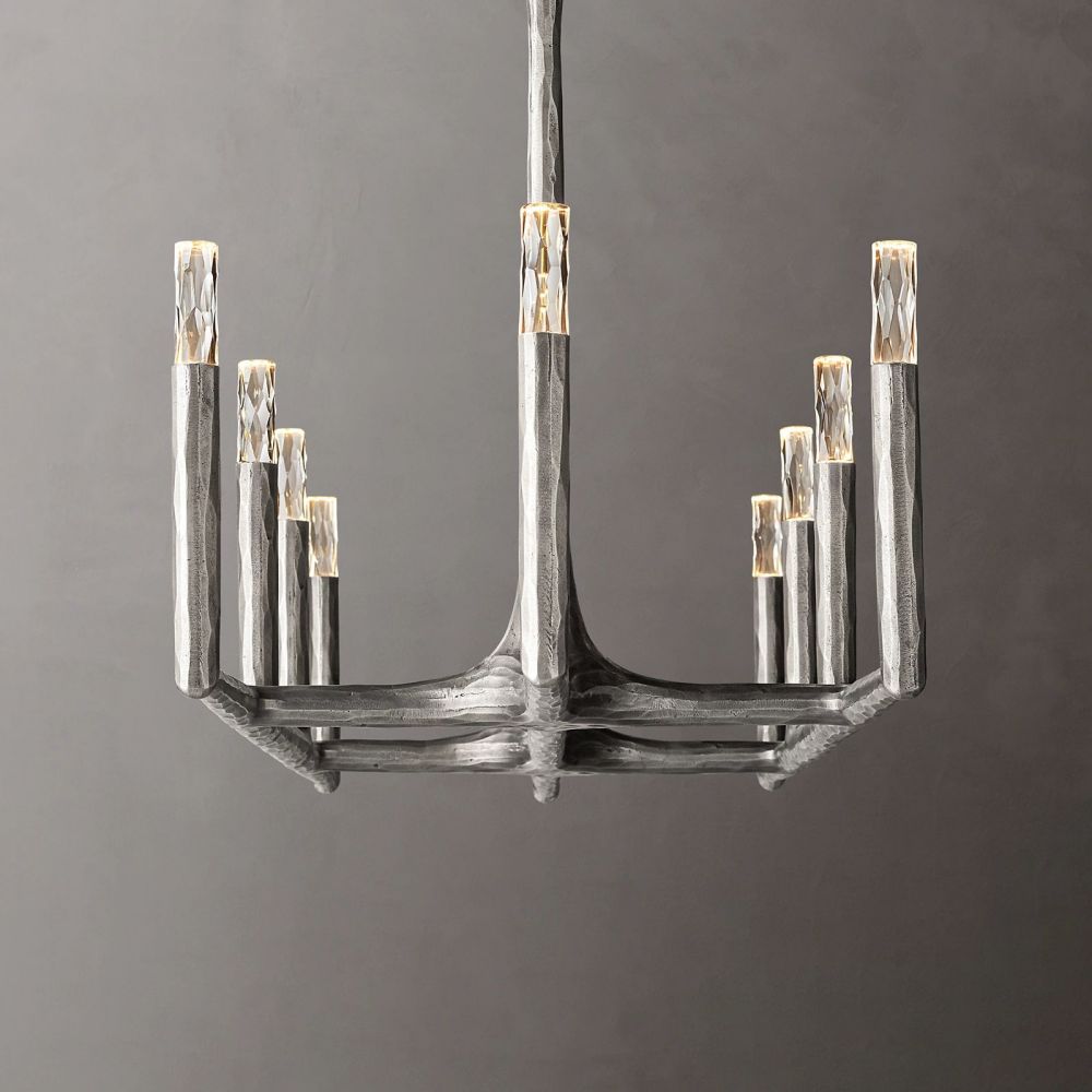 Thaddeus Forged Metal Linear Chandelier 54"