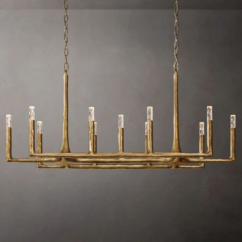 Thaddeus Forged Metal Linear Chandelier 54"