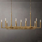 Thaddeus Forged Metal Linear Chandelier 54"