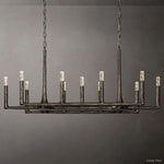 Thaddeus Forged Metal Linear Chandelier 54"