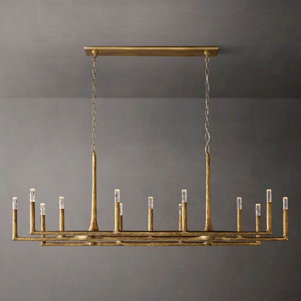 Thaddeus Forged Metal Linear Chandelier 72"
