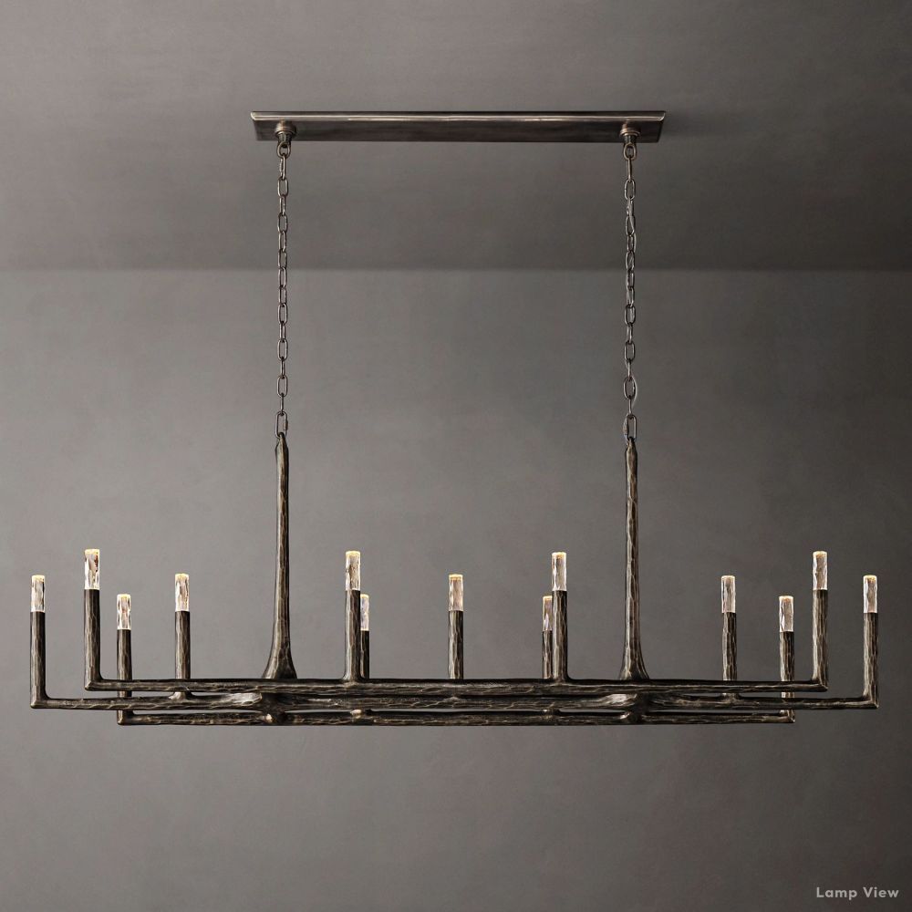 Thaddeus Forged Metal Linear Chandelier 72"