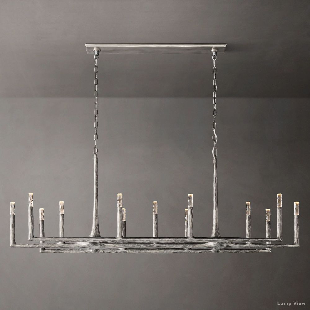 Thaddeus Forged Metal Linear Chandelier 72"