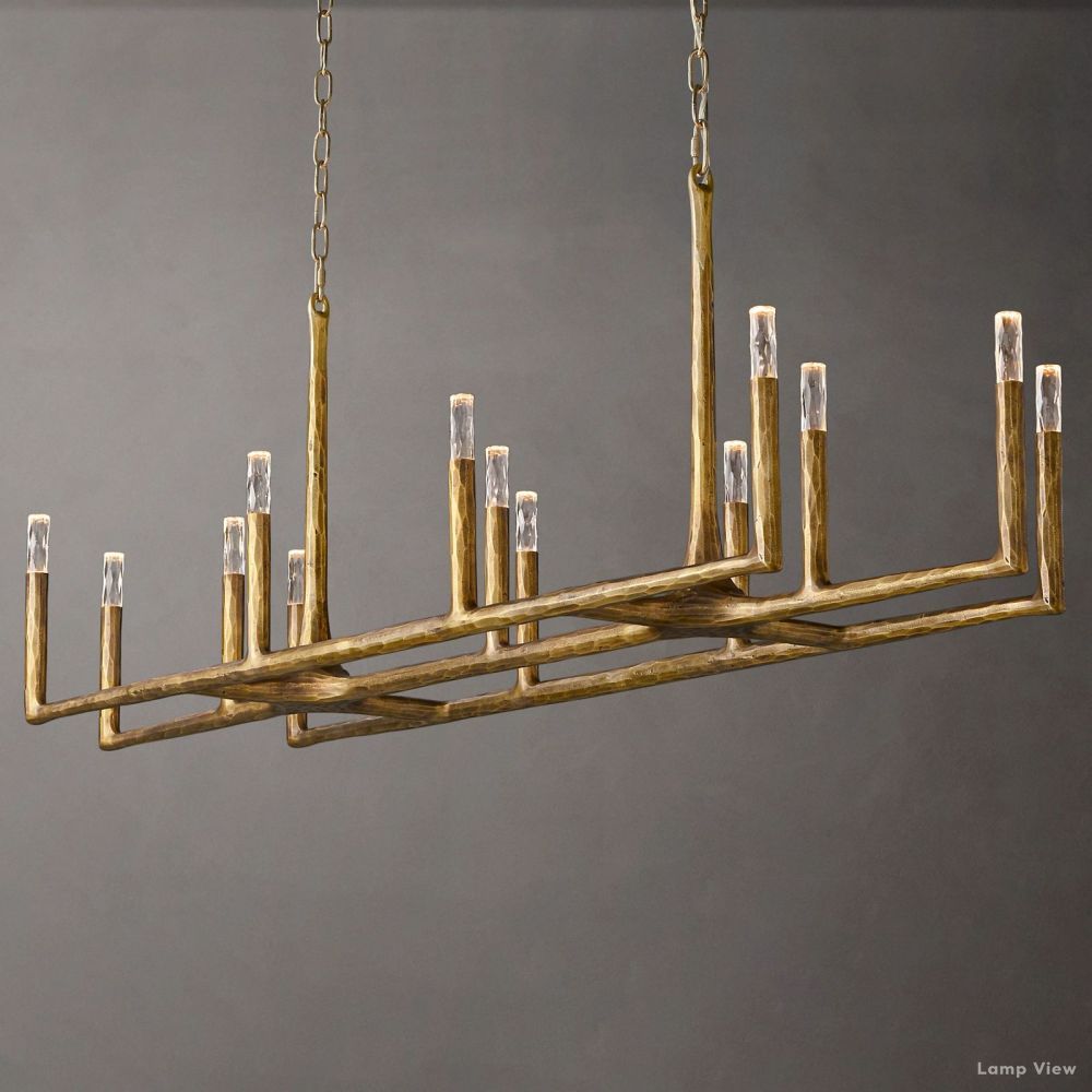 Thaddeus Forged Metal Linear Chandelier 72"