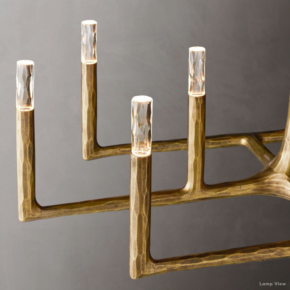 Thaddeus Forged Metal Linear Chandelier 72"