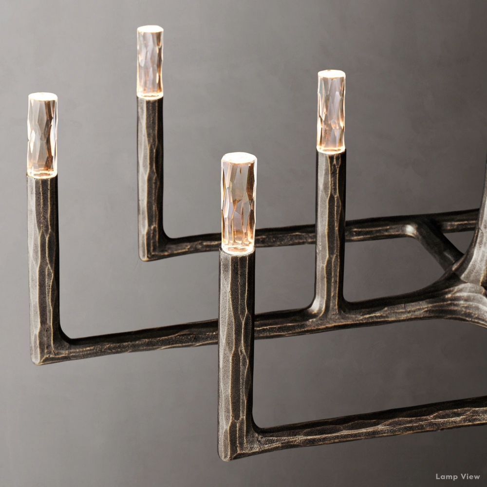 Thaddeus Forged Metal Linear Chandelier 72"