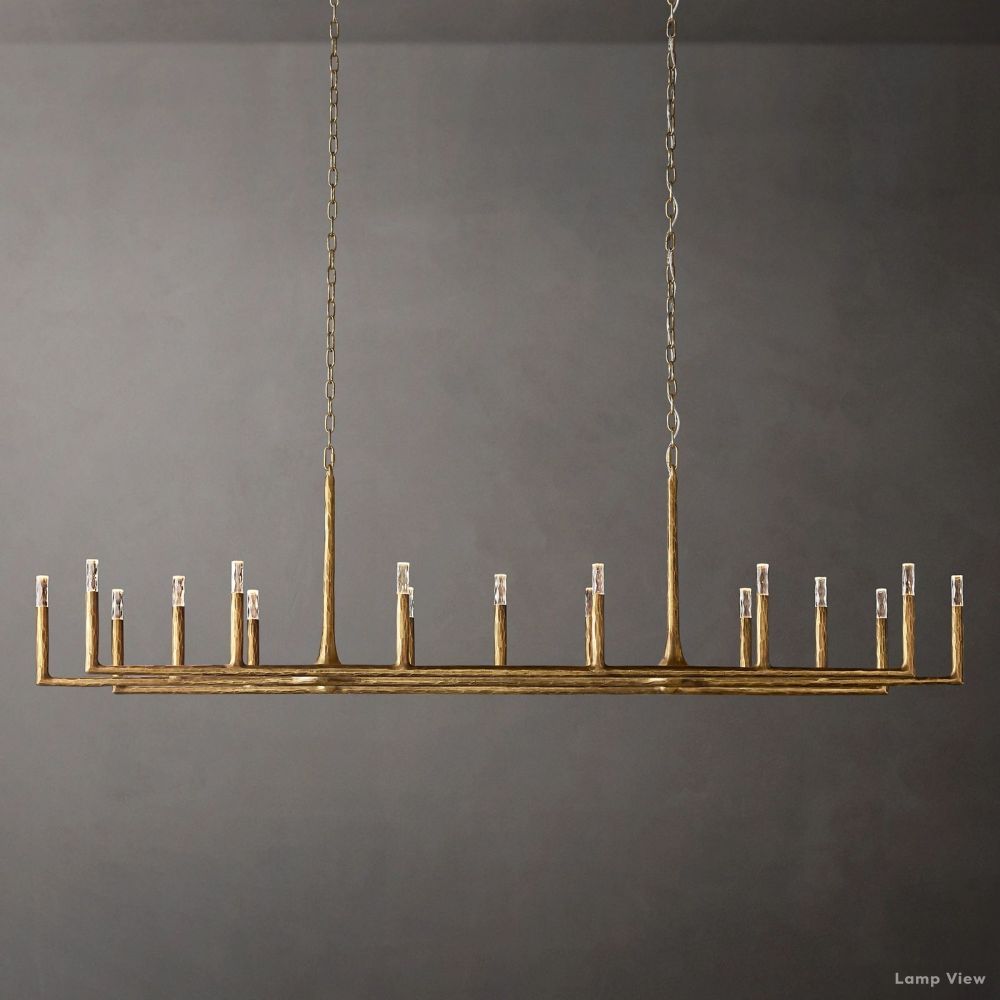 Thaddeus Forged Metal Linear Chandelier 96"