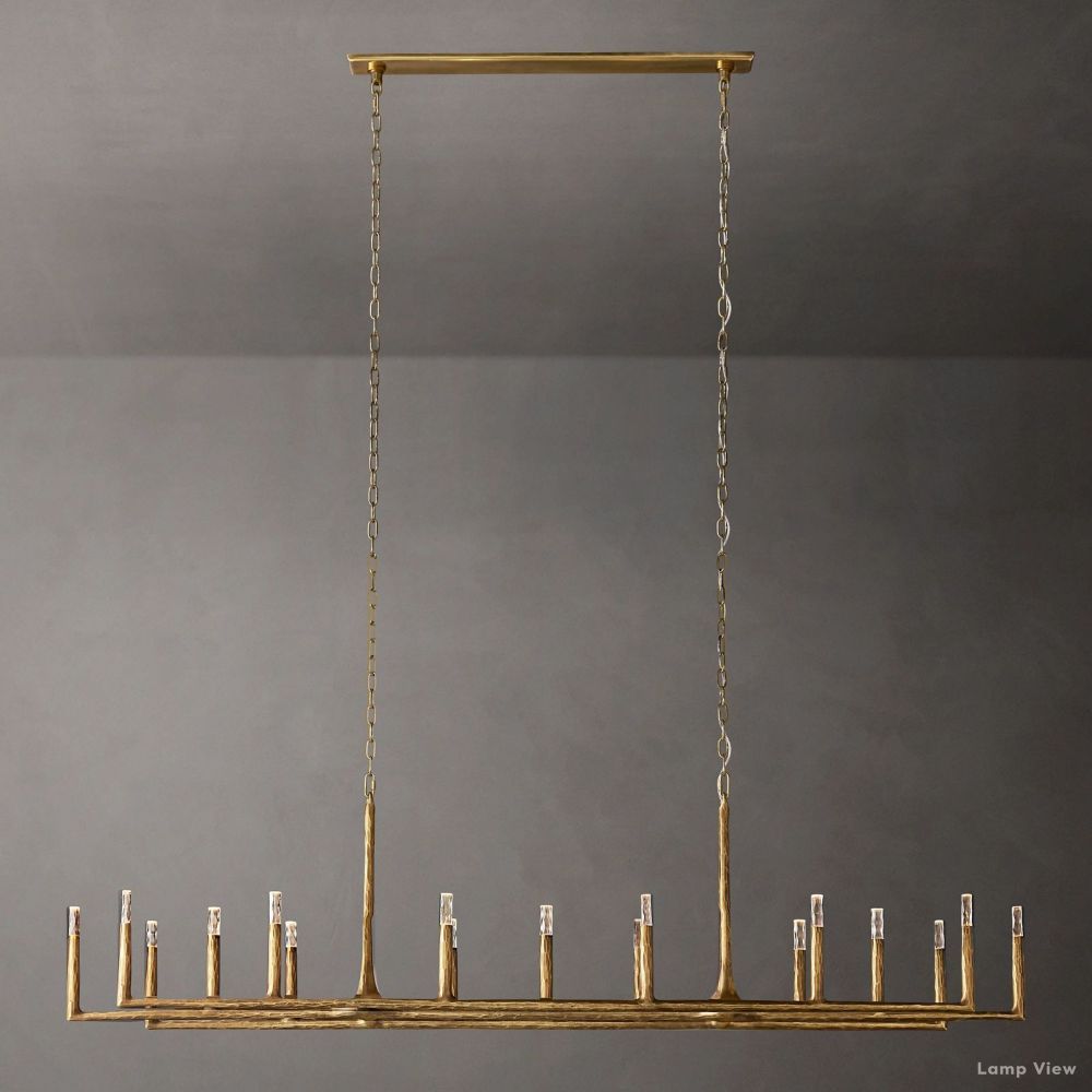 Thaddeus Forged Metal Linear Chandelier 96"