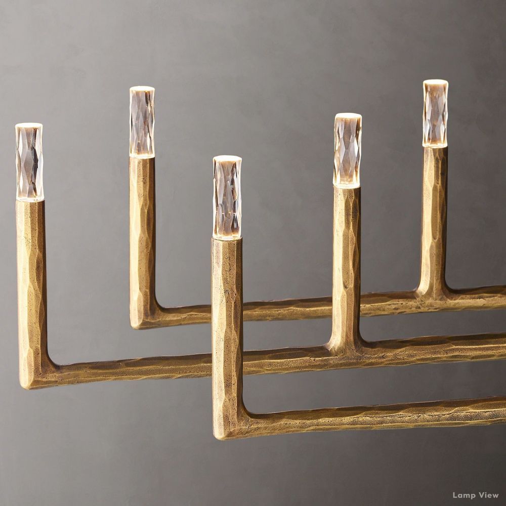Thaddeus Forged Metal Linear Chandelier 96"