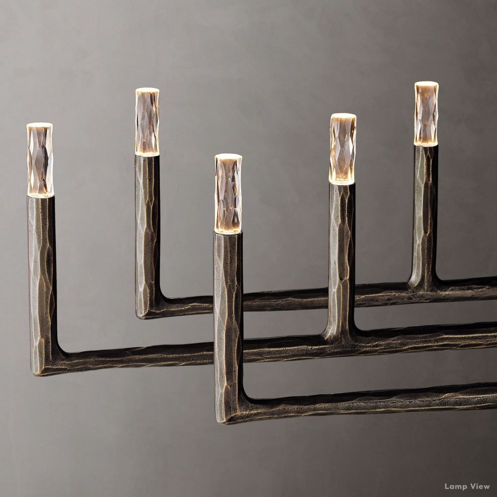 Thaddeus Forged Metal Linear Chandelier 96"