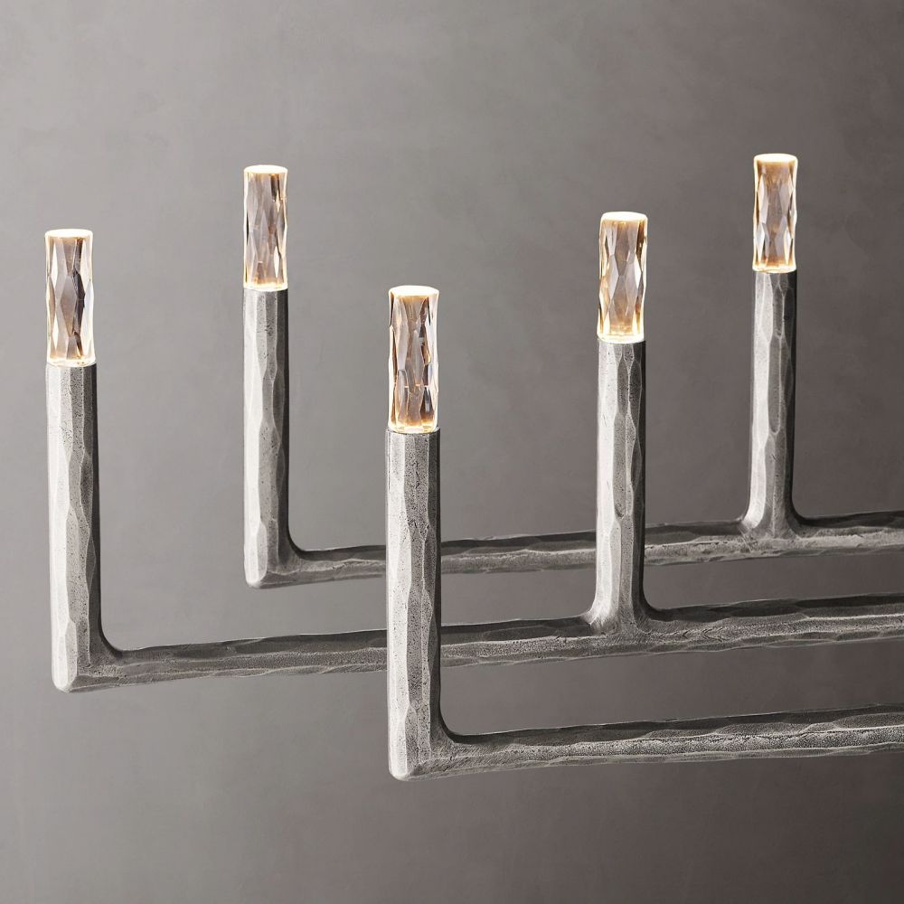 Thaddeus Forged Metal Linear Chandelier 96"
