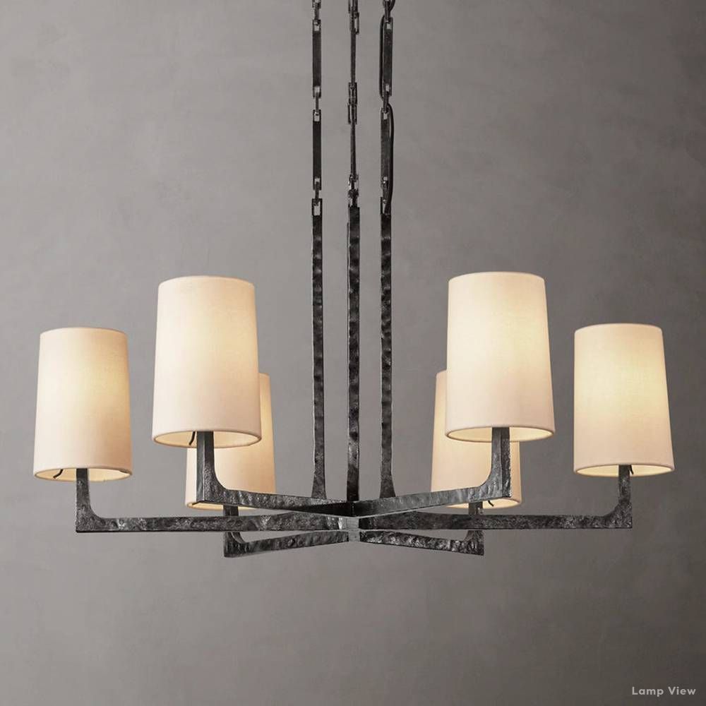 Wright Hammered Form Round Chandelier 36"