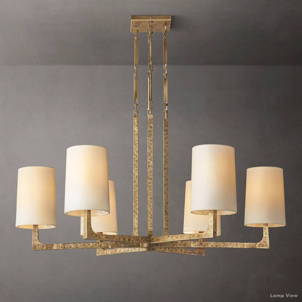 Wright Hammered Form Round Chandelier 36"