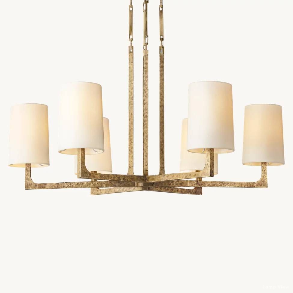 Wright Hammered Form Round Chandelier 36"