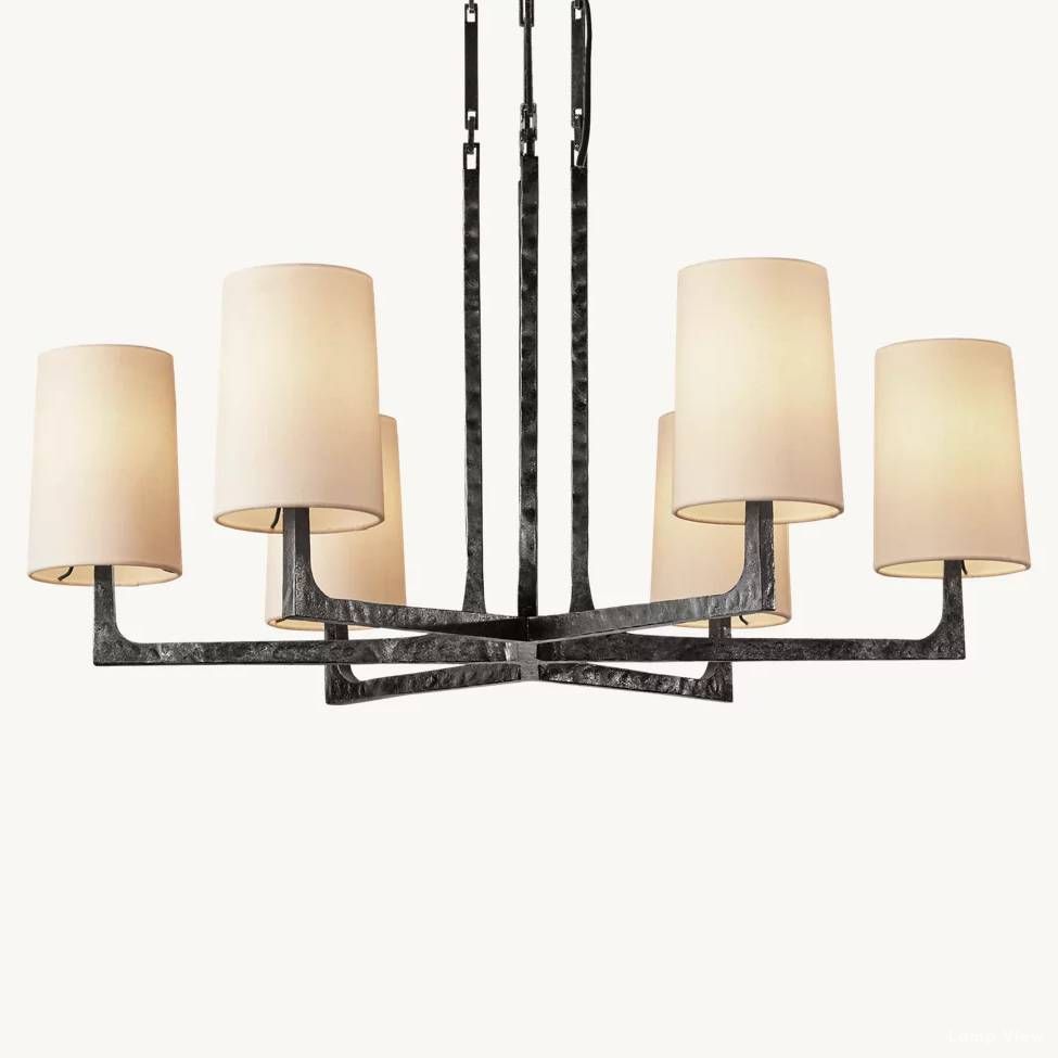 Wright Hammered Form Round Chandelier 36"