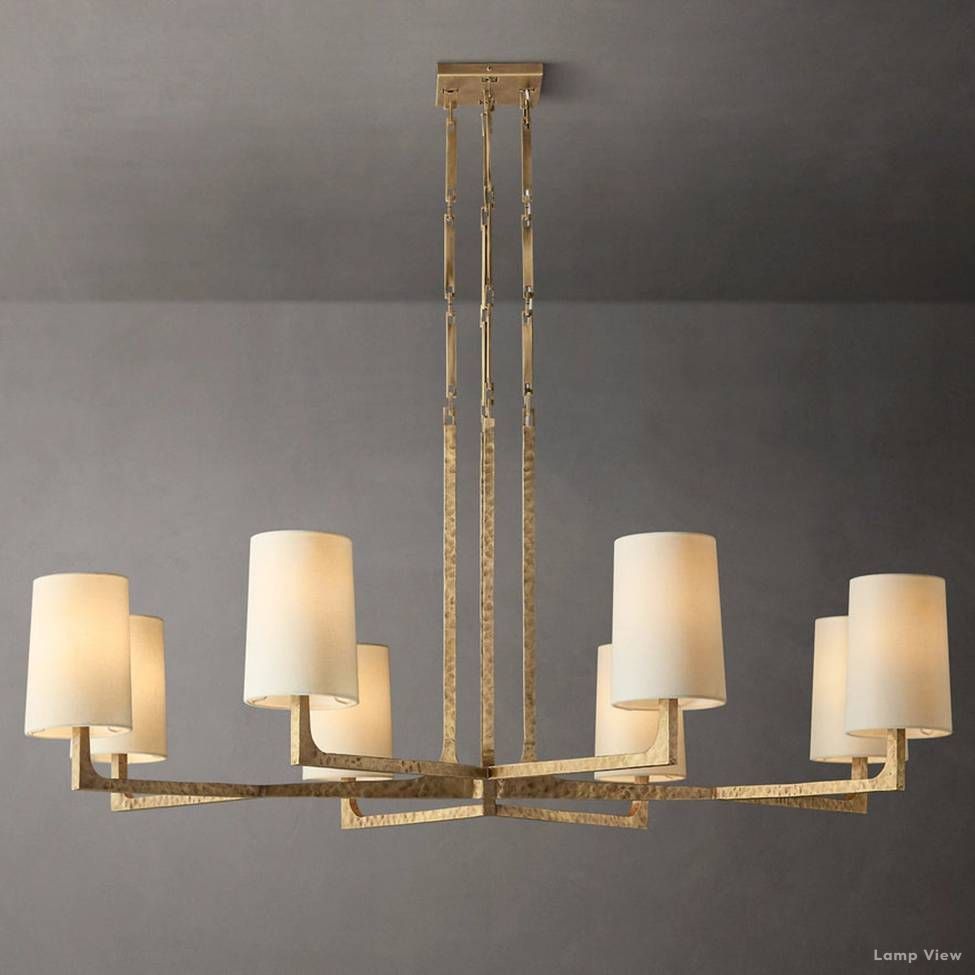 Wright Hammered Form Round Chandelier 48"