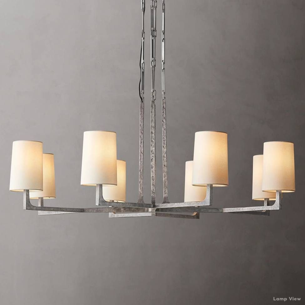 Wright Hammered Form Round Chandelier 48"