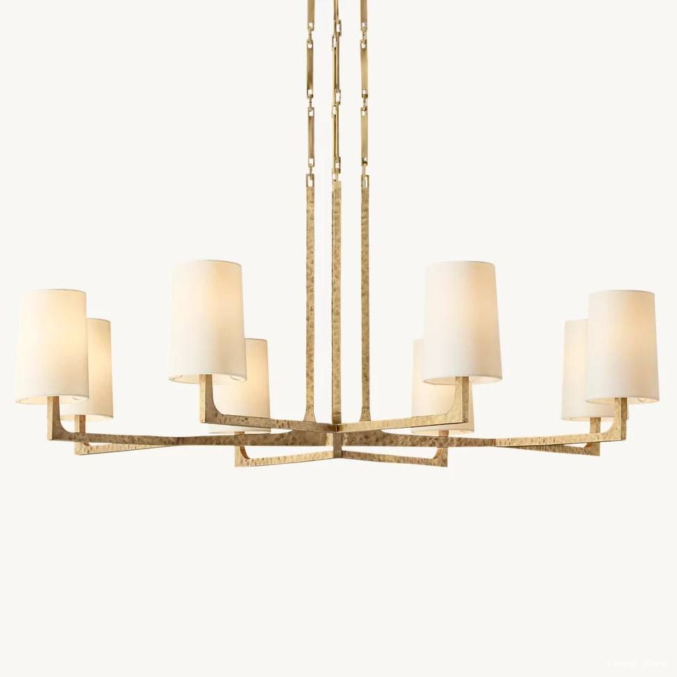 Wright Hammered Form Round Chandelier 48"