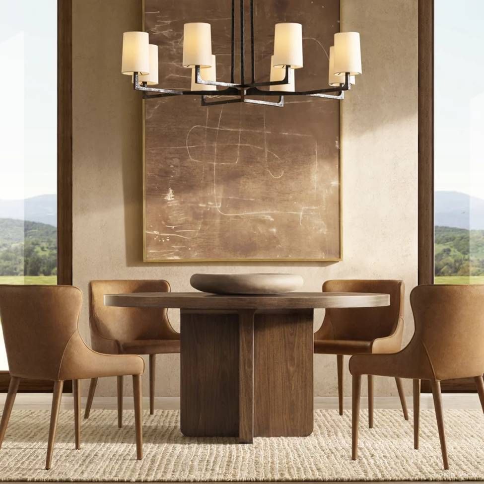Wright Hammered Form Round Chandelier 36"