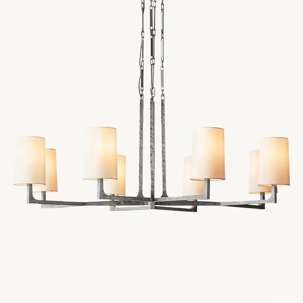 Wright Hammered Form Round Chandelier 48"