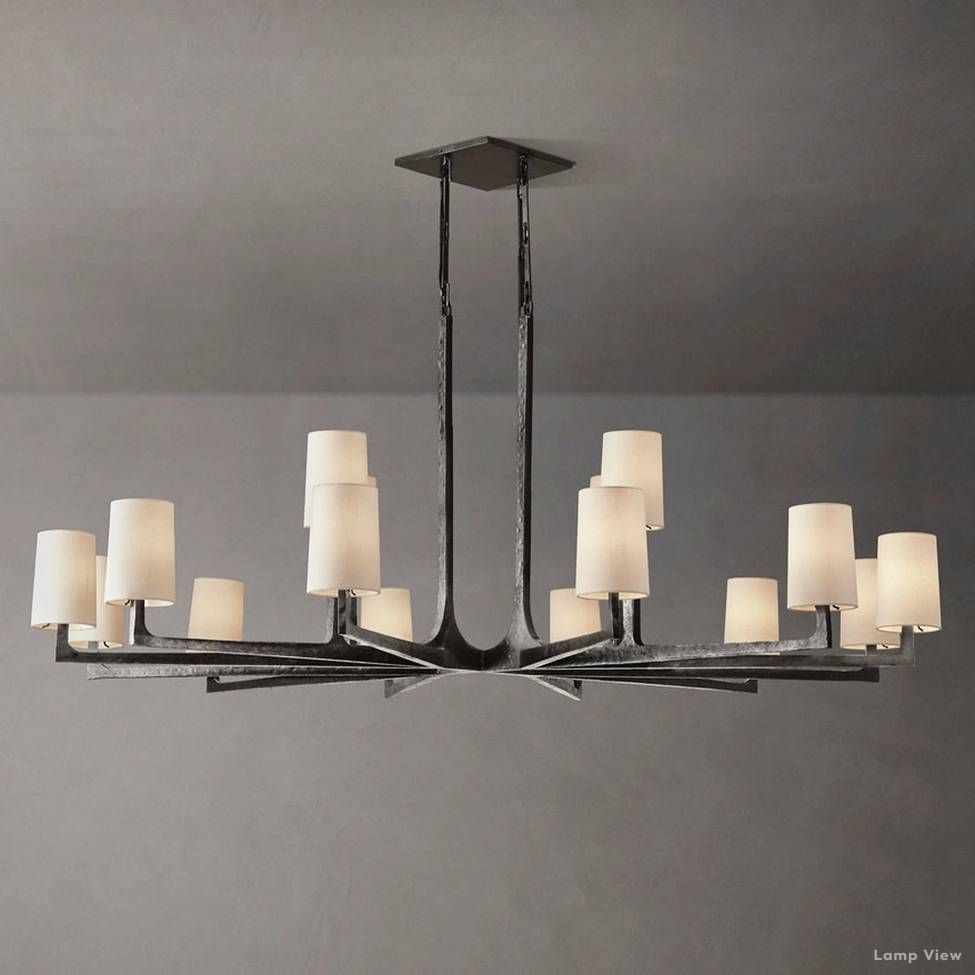 Wright Hammered Form Round Chandelier 60"