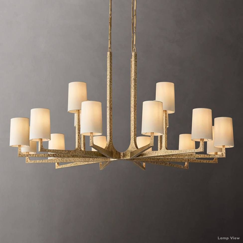 Wright Hammered Form Round Chandelier 60"