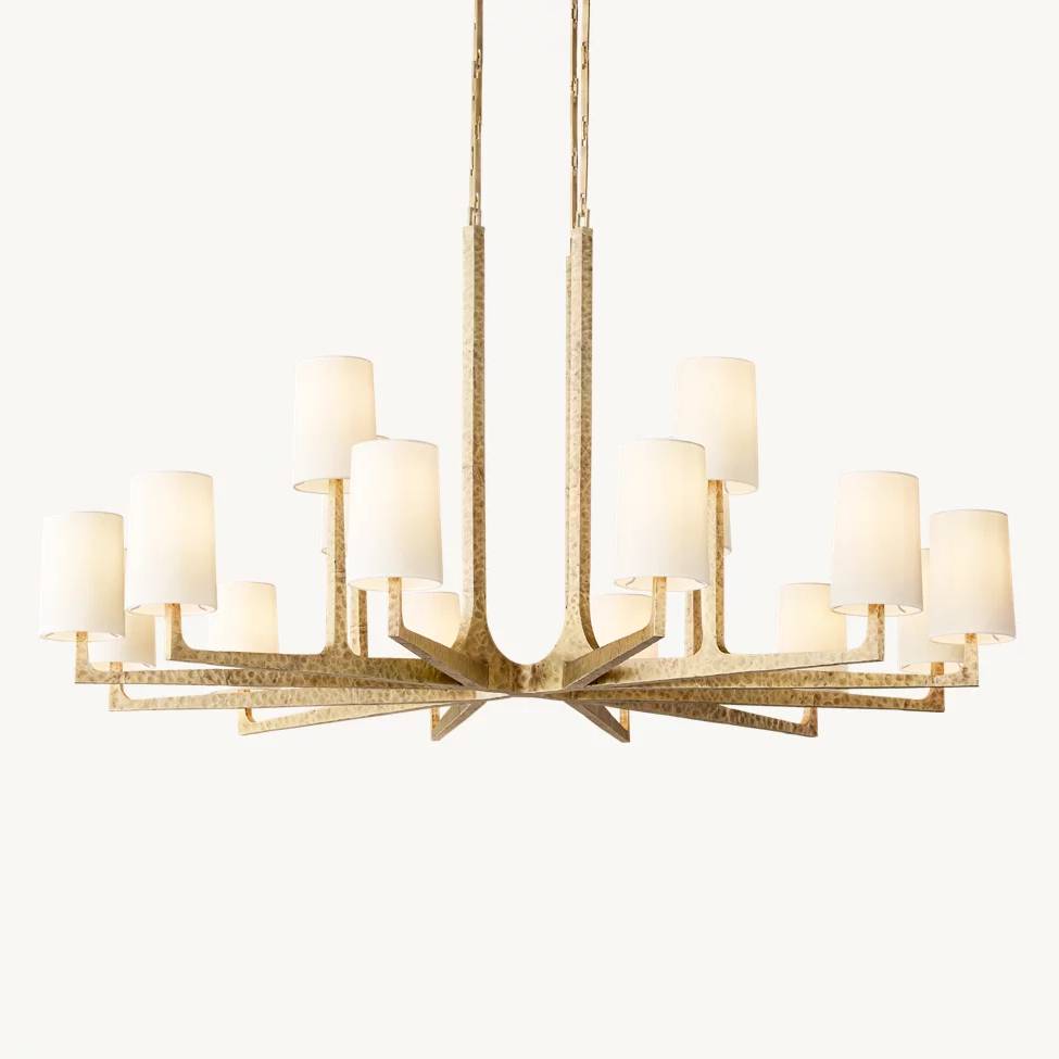 Wright Hammered Form Round Chandelier 60"