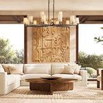 Wright Hammered Form Round Chandelier 36"