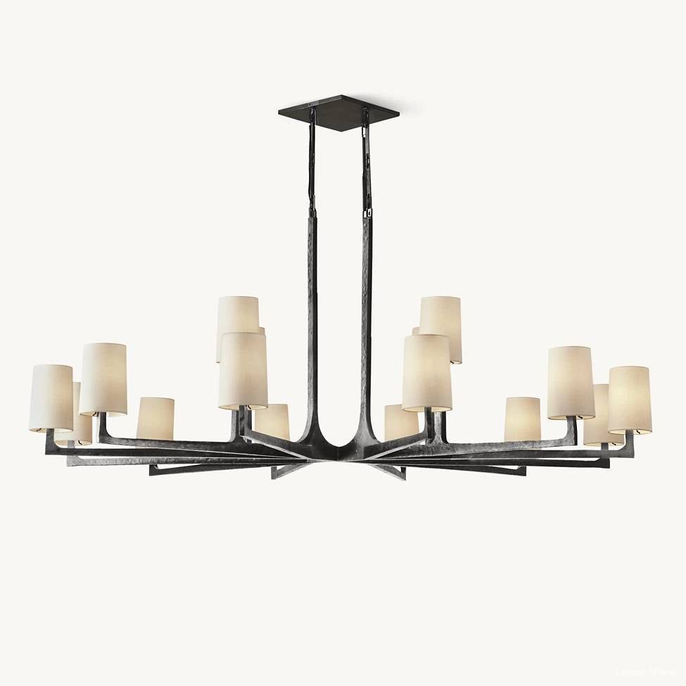 Wright Hammered Form Round Chandelier 60"