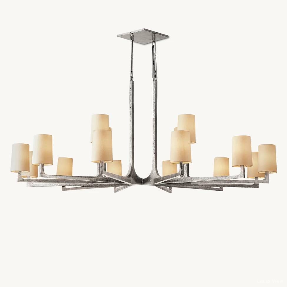 Wright Hammered Form Round Chandelier 60"