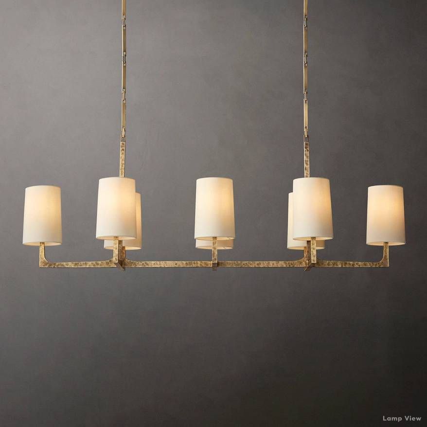 Wright Hammered Form Linear Chandelier 54"