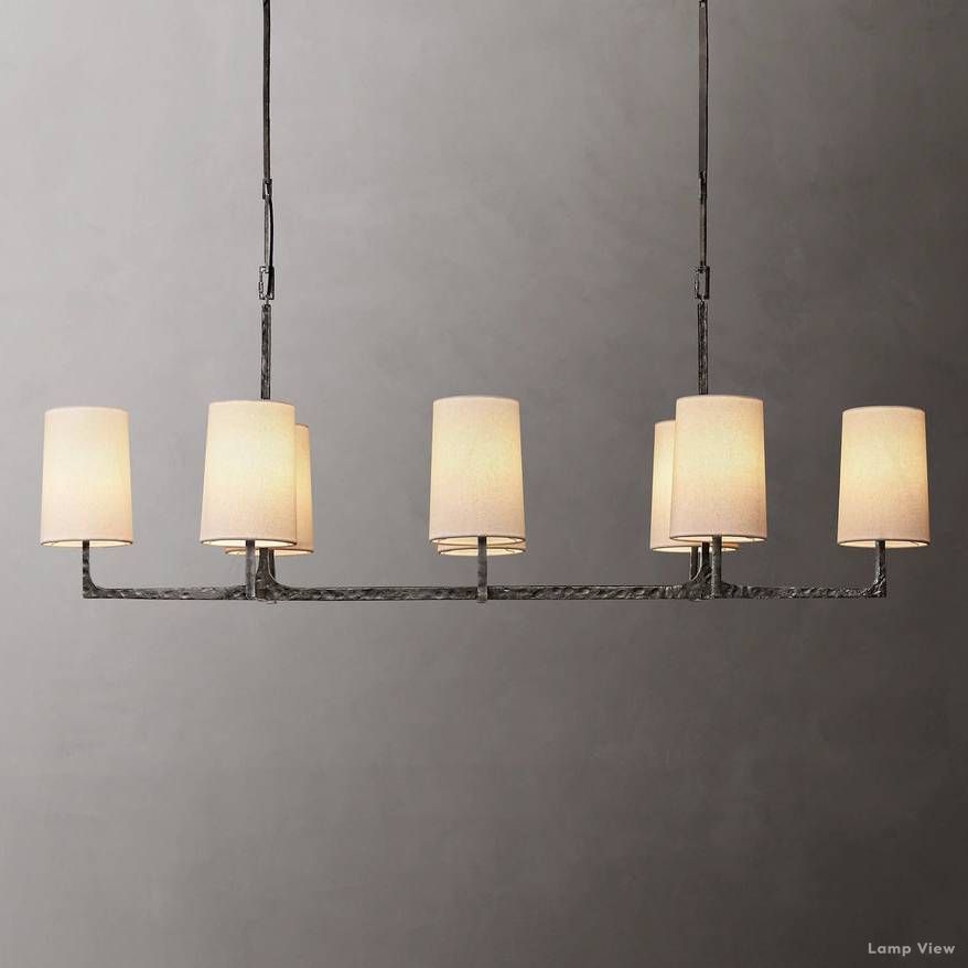 Wright Hammered Form Linear Chandelier 54"
