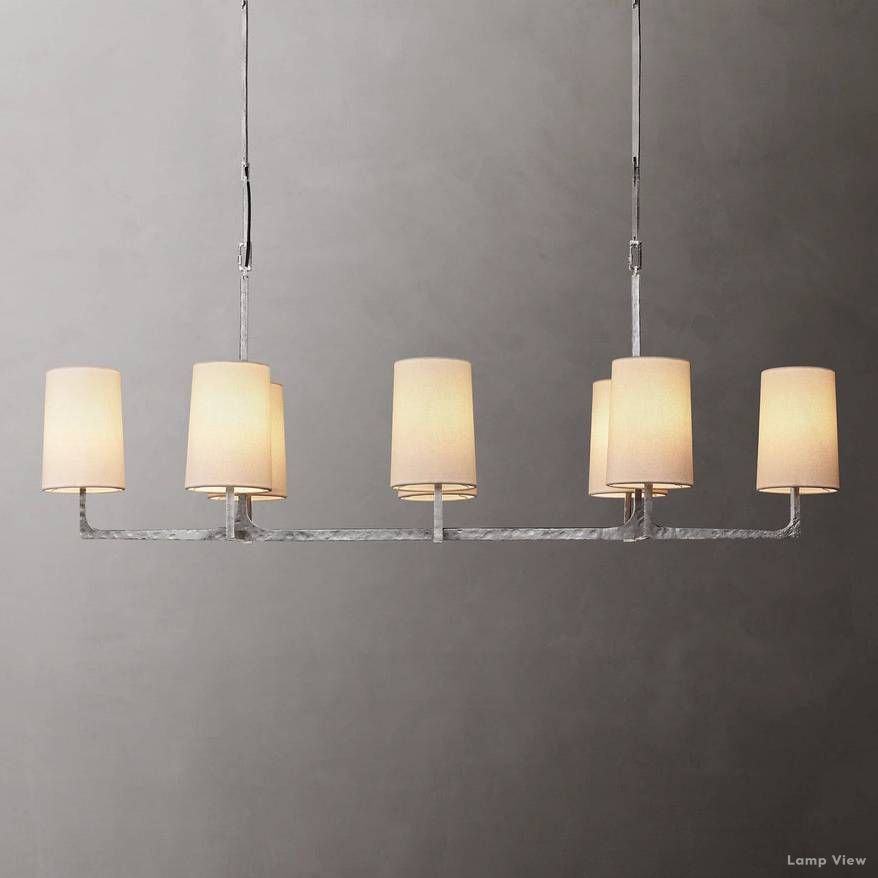 Wright Hammered Form Linear Chandelier 54"