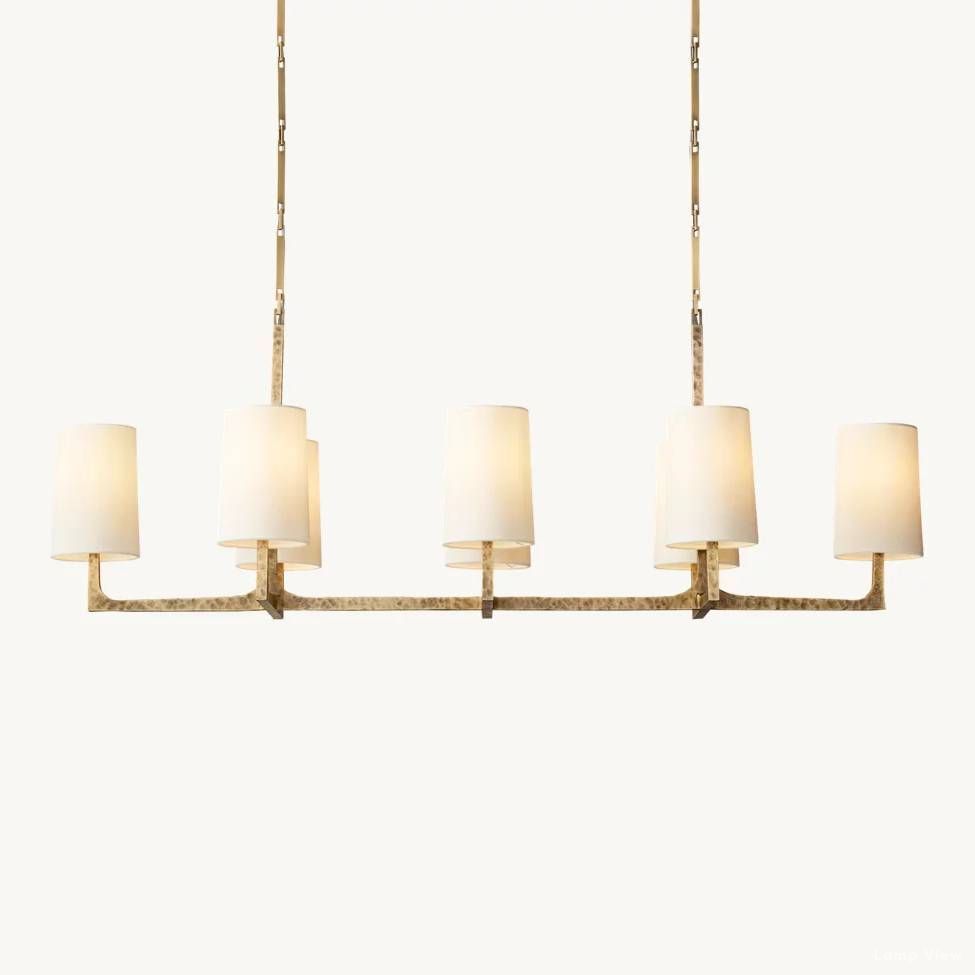 Wright Hammered Form Linear Chandelier 54"
