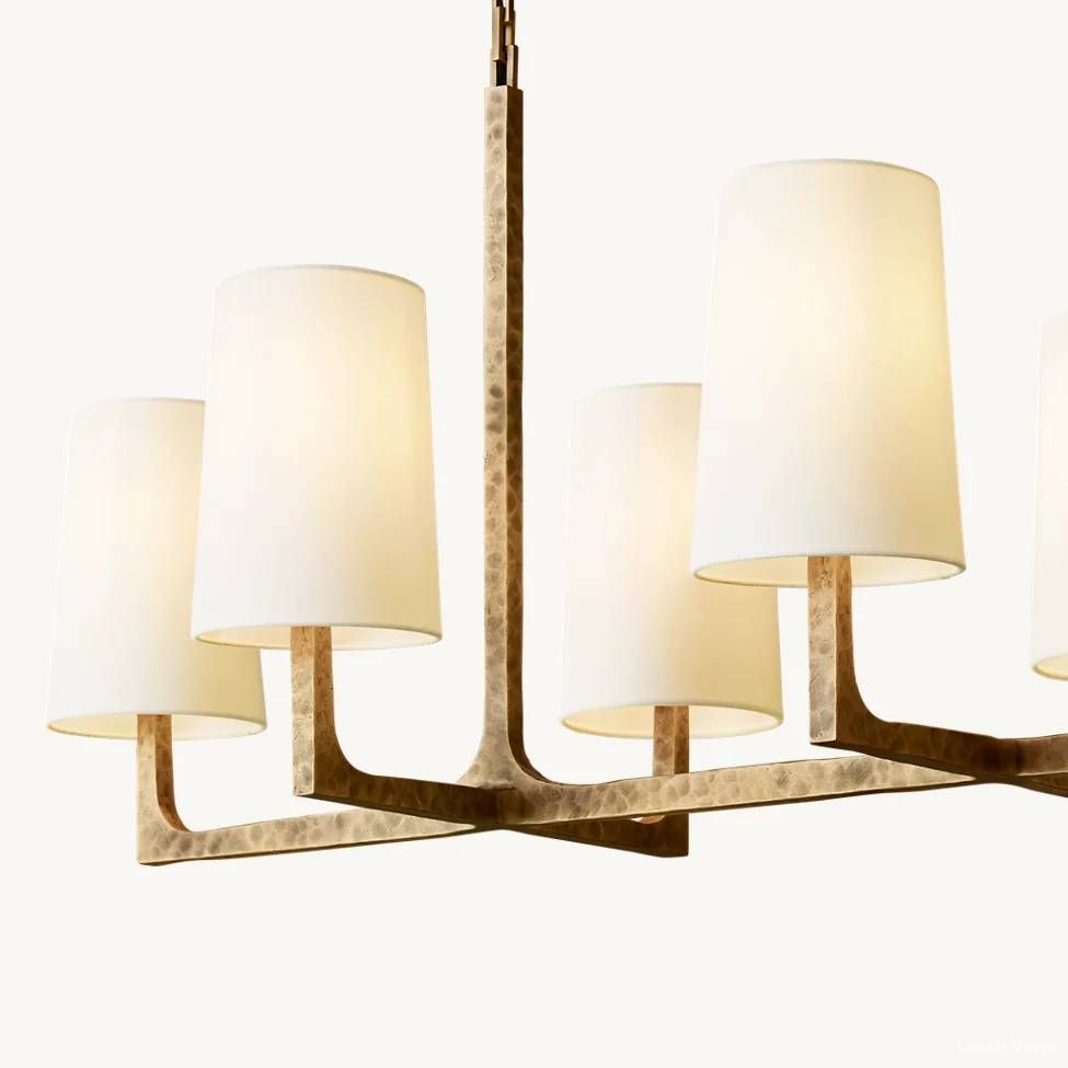 Wright Hammered Form Linear Chandelier 54"