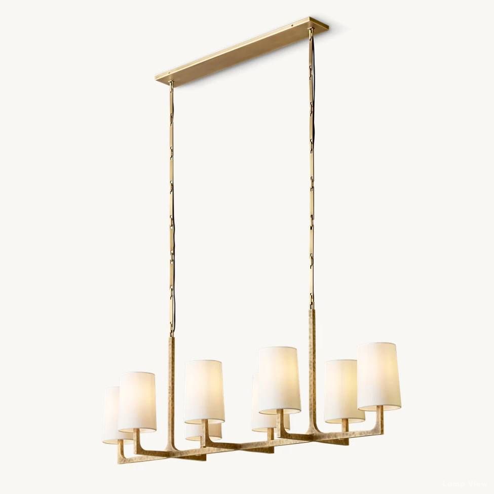 Wright Hammered Form Linear Chandelier 54"