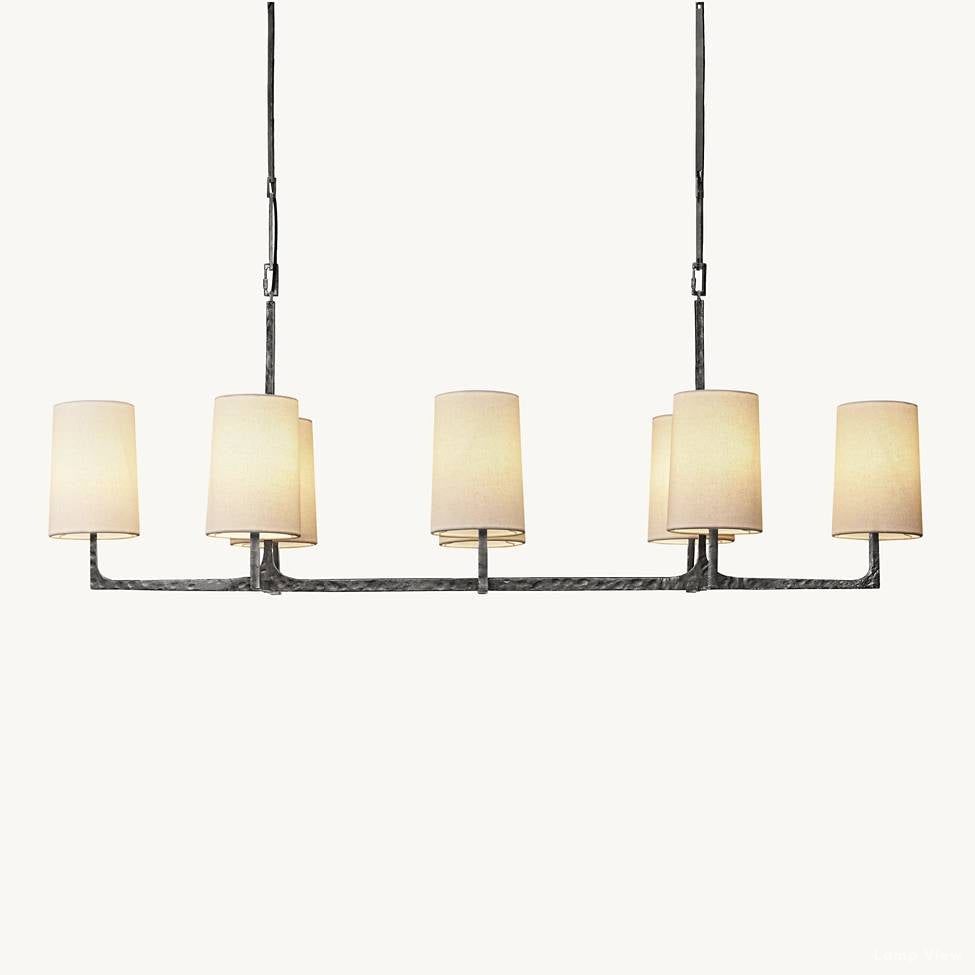 Wright Hammered Form Linear Chandelier 54"