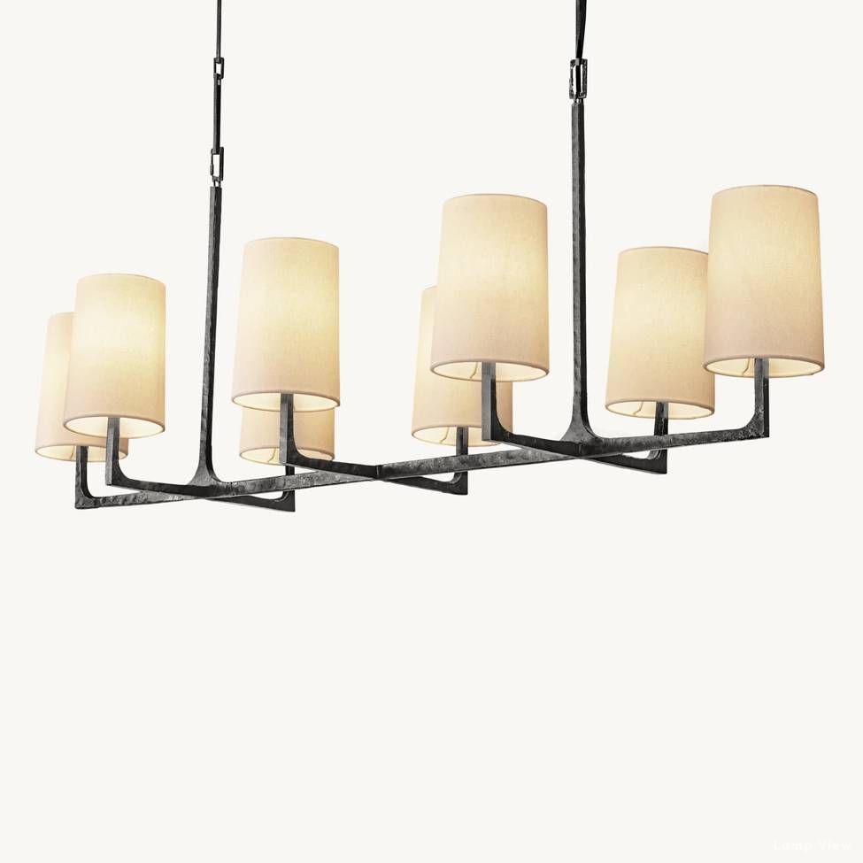 Wright Hammered Form Linear Chandelier 54"
