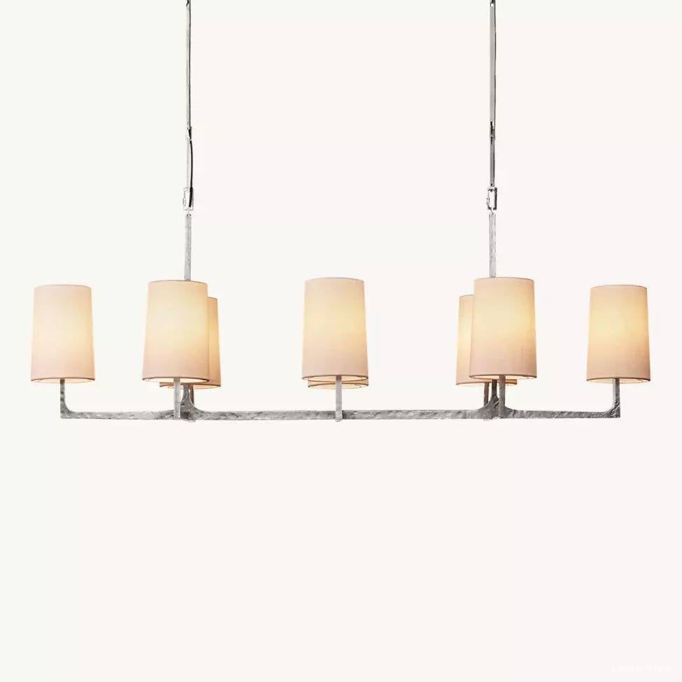 Wright Hammered Form Linear Chandelier 54"