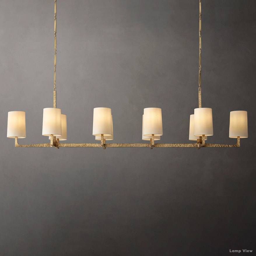 Wright Hammered Form Linear Chandelier 72"