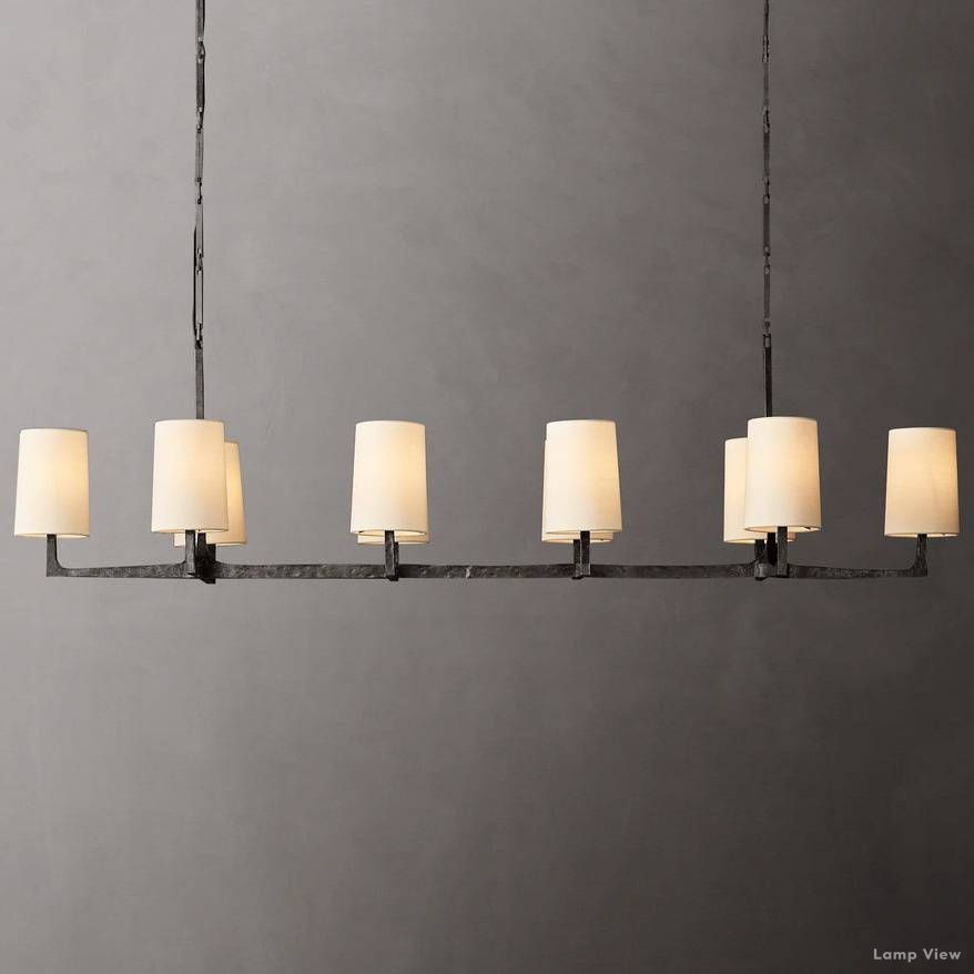 Wright Hammered Form Linear Chandelier 72"