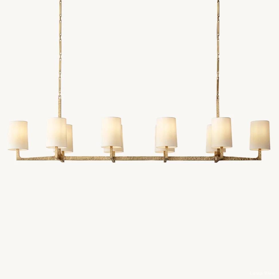 Wright Hammered Form Linear Chandelier 72"