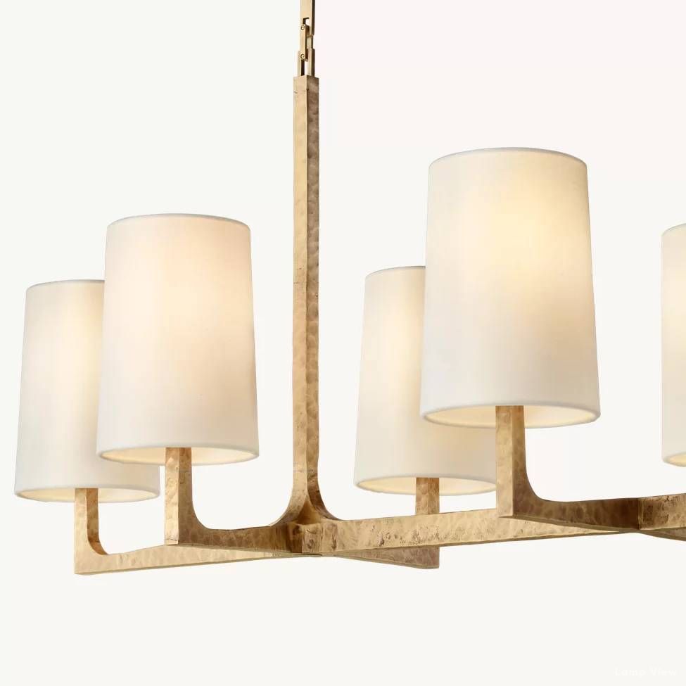 Wright Hammered Form Linear Chandelier 72"