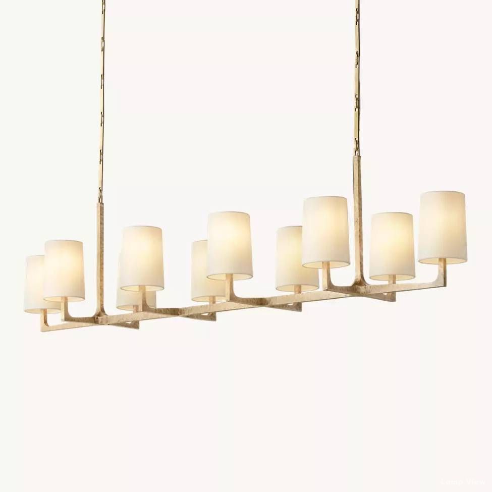 Wright Hammered Form Linear Chandelier 72"