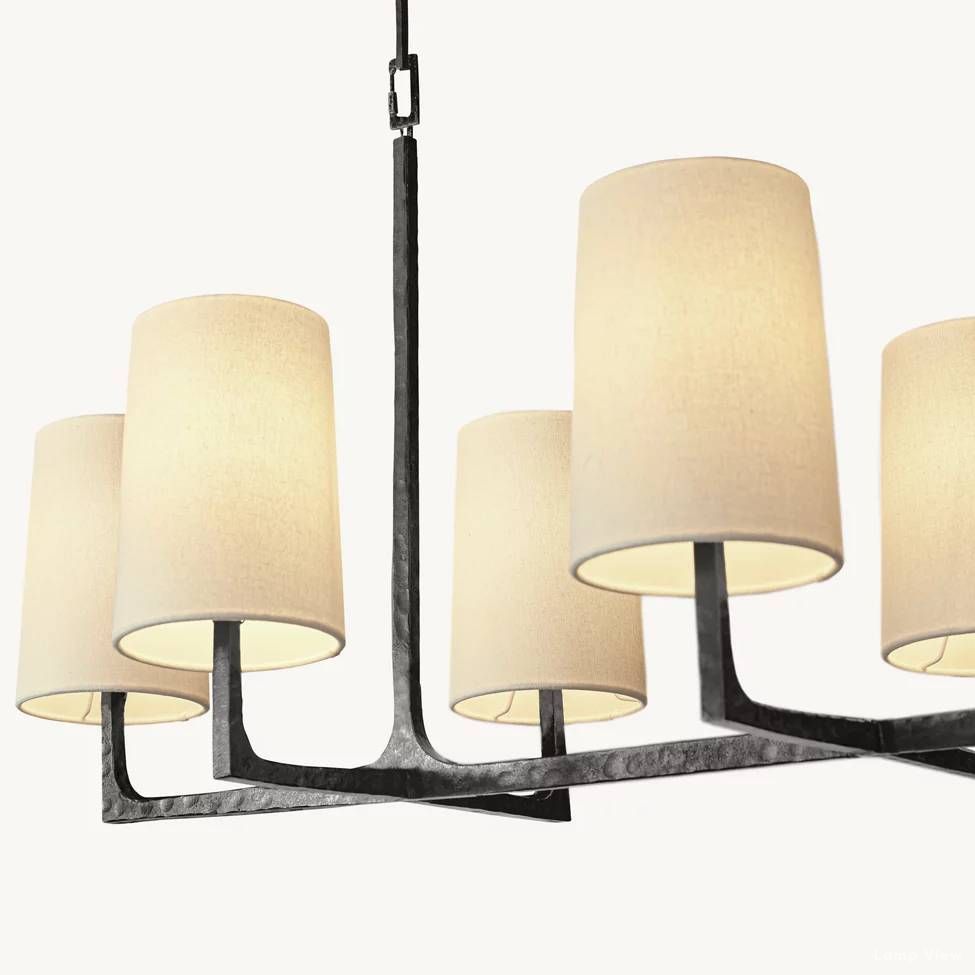 Wright Hammered Form Linear Chandelier 72"