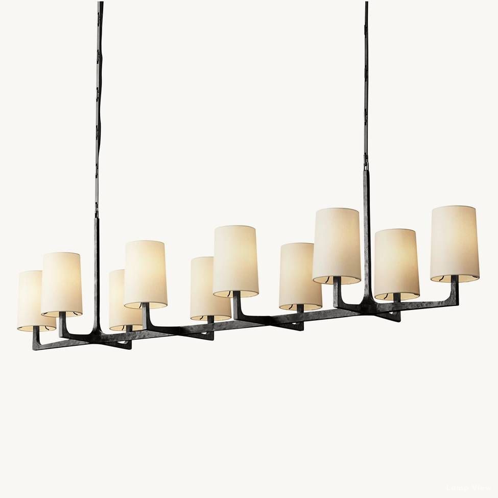 Wright Hammered Form Linear Chandelier 72"