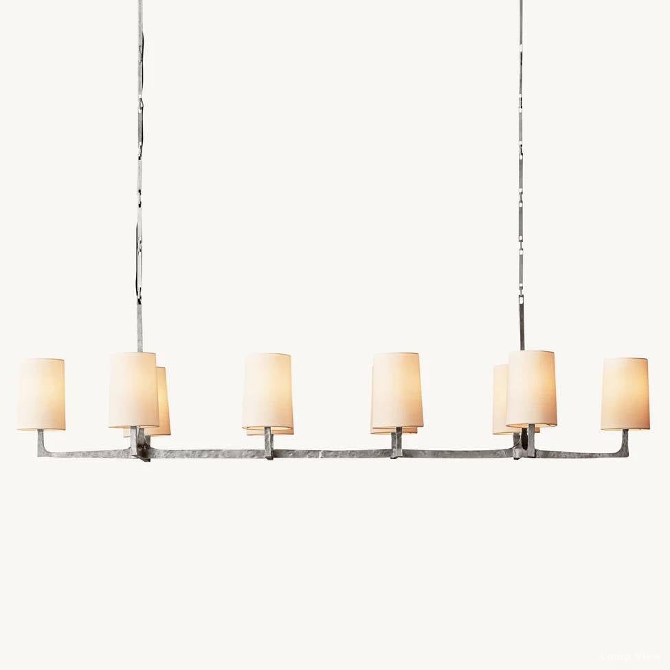 Wright Hammered Form Linear Chandelier 72"