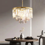 Odeon Layered Crystal Round Chandelier 20"