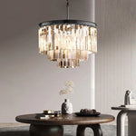 Odeon Layered Crystal Round Chandelier 20"
